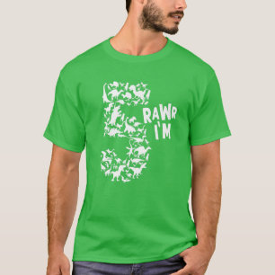 Camiseta Rawr I'm 5 Kids Cute I Am 5 Boys