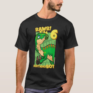 Camiseta Rawr I'm 6 Birthday Boys 6 Birthday Dino Iguano