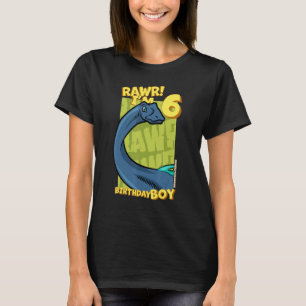 Camiseta Rawr I'm 6 Birthday Boys 6 Birthday Dino Quaesi