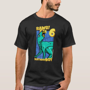 Camiseta Rawr I'm 6 Birthday Boys 6 Birthday Dino Zephyro