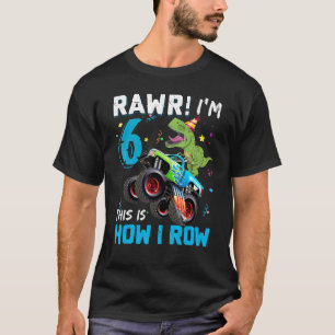 Camiseta Rawr I'm 6 É assim que eu mando o Monstro do Camin