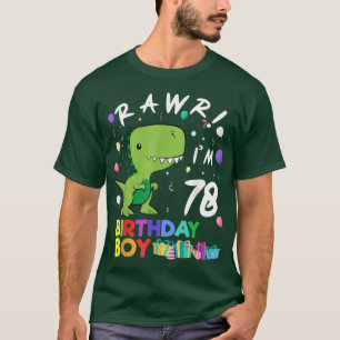 Camiseta Rawr I'm 78 Bonito Jovem Dinossauro Gift T-Shirt