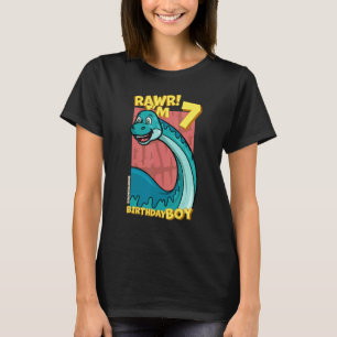Camiseta Rawr I'm 7 Birthday Boys 7 Birthday Dino Bronto
