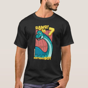Camiseta Rawr I'm 7 Birthday Boys 7 Birthday Dino Brontos