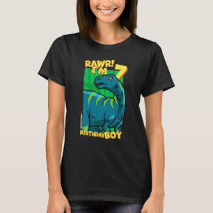 Camiseta Rawr I'm 7 Birthday Boys 7 Birthday Dino Fukuisa