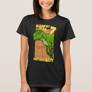 Camiseta Rawr I'm 7 Birthday Boys 7 Birthday Dino Yinlon