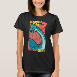 Camiseta Rawr I'm 7 Birthday Girls 7 Birthday Dino Bront