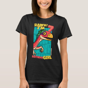 Camiseta Rawr I'm 7 Birthday Girls 7 Birthday Dino Deino