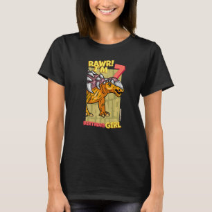 Camiseta Rawr I'm 7 Birthday Girls 7 Birthday Dino Edmont
