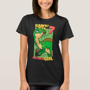 Camiseta Rawr I'm 7 Birthday Girls 7 Birthday Dino Iguan