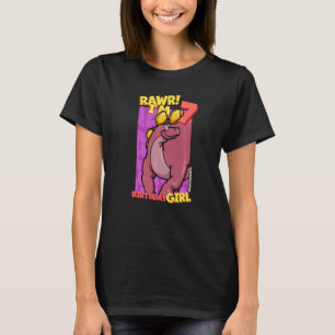 Camiseta Rawr I'm 7 Birthday Girls 7 Birthday Dino Wuerho