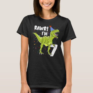 Camiseta Rawr I'm 7 Birthday Rex Dinosaur Party for Boys