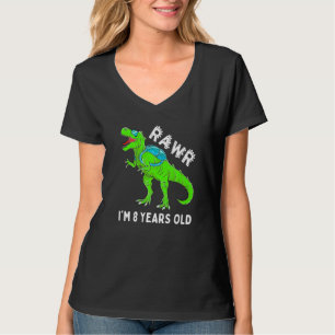 Camiseta Rawr I'm 8 anos Legal Hip Dinossaur 8º Aniversário