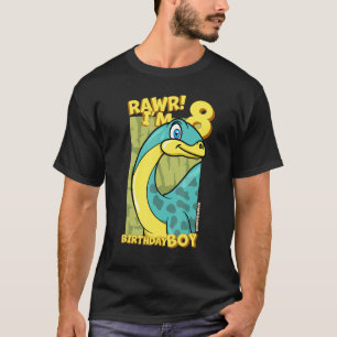 Camiseta Rawr I'm 8 Birthday Boys 8th Aniversário Dino Apat