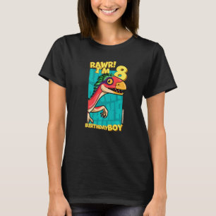 Camiseta Rawr I'm 8 Birthday Boys 8th Birthday Dino Deinony
