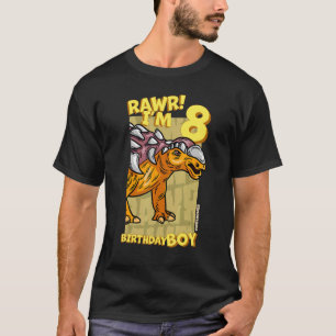Camiseta Rawr I'm 8 Birthday Boys 8th Birthday Dino Edmonto
