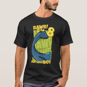 Camiseta Rawr I'm 8 Birthday Boys 8th Birthday Dino Quaesi