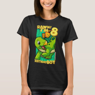 Camiseta Rawr I'm 8 Birthday Boys 8th Birthday Dino Stegos
