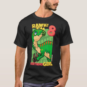 Camiseta Rawr I'm 8 Birthday Girls 8th Birthday Dino Iguan