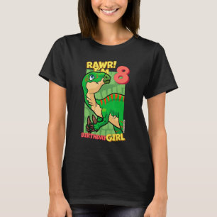 Camiseta Rawr I'm 8 Birthday Girls 8th Birthday Dino Iguan