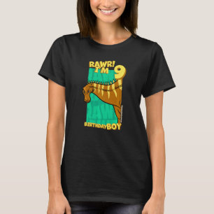 Camiseta Rawr I'm 9 Birthday Boys 9º aniversário Dino Rebba