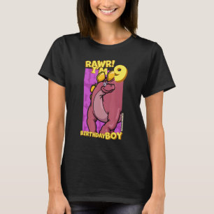 Camiseta Rawr I'm 9 Birthday Boys 9th Birthday Dino Wuerho