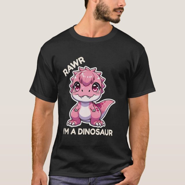 Camiseta Rawr I'm A Dinosaur Cartoon T Rex Monster (Frente)