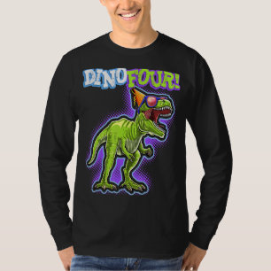Camiseta Rawr I'm Dinofour Rex Dinosaur 4th Birthday Part