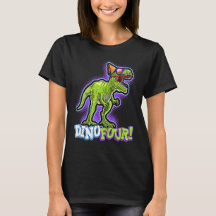 Camiseta Rawr I'm Dinofour Rex Dinosaur 4th Birthday Part