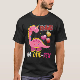 Camiseta Rawr I'm One-Rex Funny primeiro aniversario 1 ano