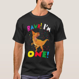 Camiseta Rawr I'm One Year Old Rex Dinosaur primeiro aniver