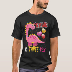 Camiseta Rawr I'm Three-Rex Engraçado aniversário de 3 anos