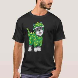 Camiseta Rawr Miniature Schnauzer Dinossaur