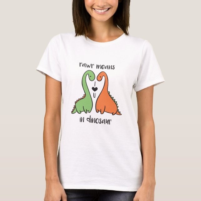 Camiseta Rawr no dinossauro (Frente)