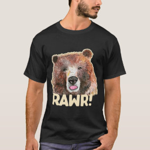 Camiseta Rawr Original para pintura de ursos pardos por Jus
