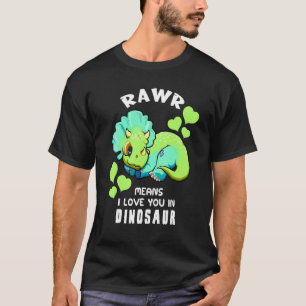 Camiseta Rawr Quer Dizer Que Eu Te Amo No Dinossaur Baby Tr
