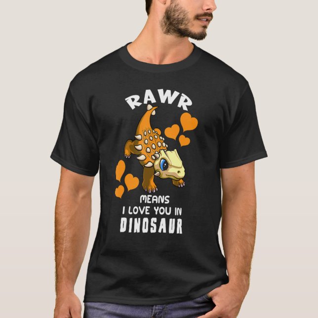 Camiseta Rawr Quer Dizer Que Eu Te Amo No Dinossauro Bebê A (Frente)