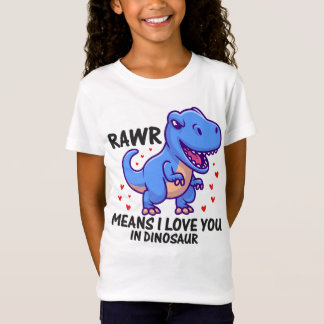 Camiseta RAWR Quer Dizer Que Te Amo Em Dinossauro
