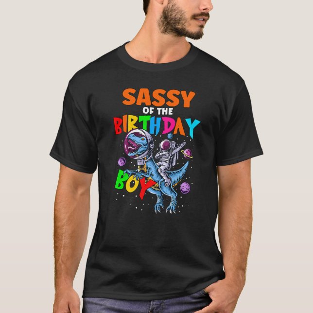 Camiseta Rawr Sassy Do Astronauta Do Astronauta De Aniversá (Frente)