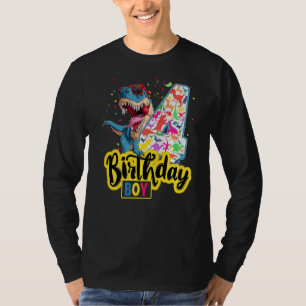 Camiseta Rawr, sou 4 crianças bonitas, sou 4 meninos e dino