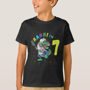 Camiseta Rawr, sou 7 Dinossauros T-rex, 7 anos, Aniversário