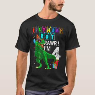 Camiseta Rawr, sou o 4º aniversário do Rex Dinossaur Party 
