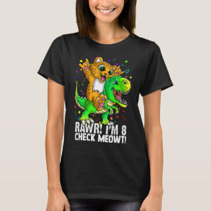 Camiseta Rawr sou um gato amante do Trex dinossauro menino