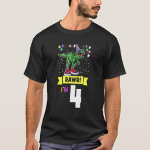 Camiseta Rawr, tenho 4 anos, quarto aniversário