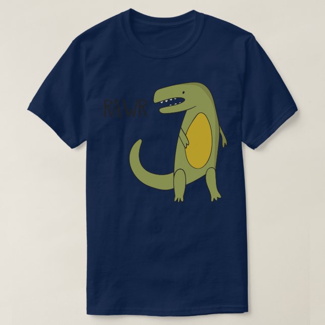 CAMISETA RAWR TREX TYRANNOSAURUS REX DINOSAUR COTADO (Frente do Design)