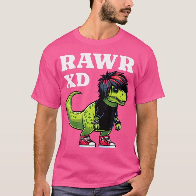 Camiseta Rawr Xd Scene Kid 2000S Dinossauro Estético Emo Sc (Frente)
