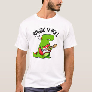 Camiseta Rawrk E Roll Funny Rocker Dinossaur Pun