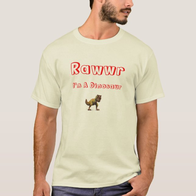 Camiseta Rawwr, eu sou um dinossauro (Frente)