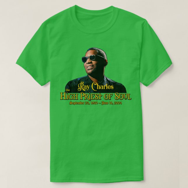 Camiseta Ray Charles, o Grande Sacerdote da Alma (Frente do Design)