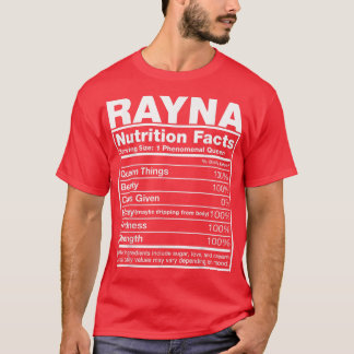 Camiseta Rayna Nutrition FactsRayna Name Birthday 